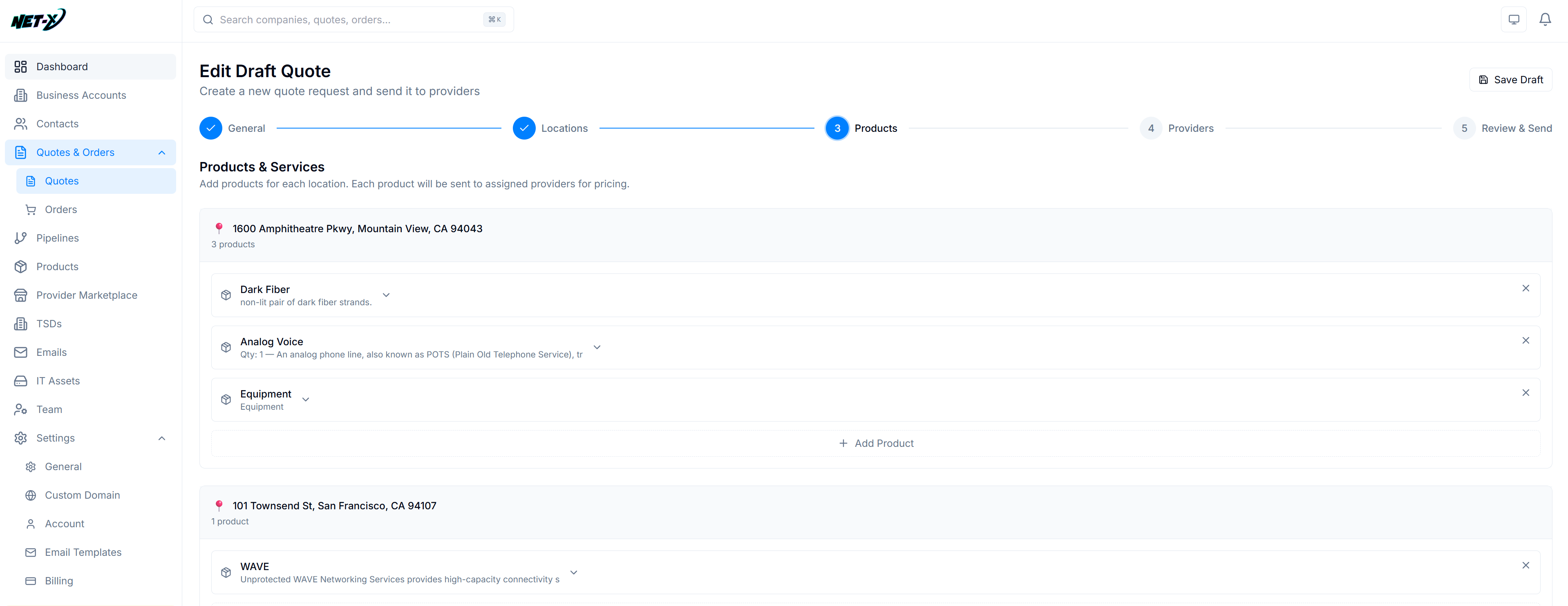 Net-X Quotes Dashboard